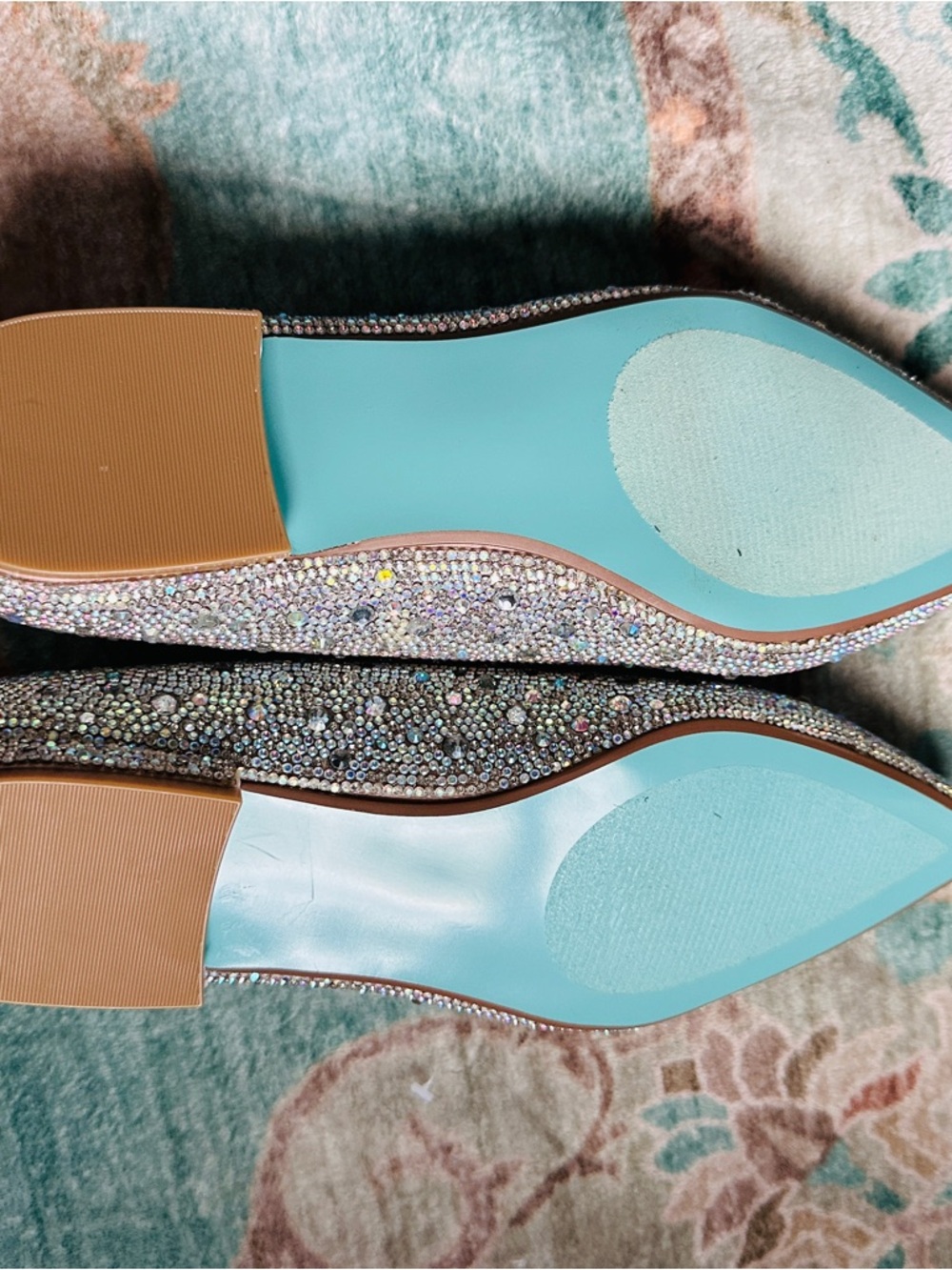 Crystal Embellished Nude Ballet Flat 8.5 - Picture 7 of 8